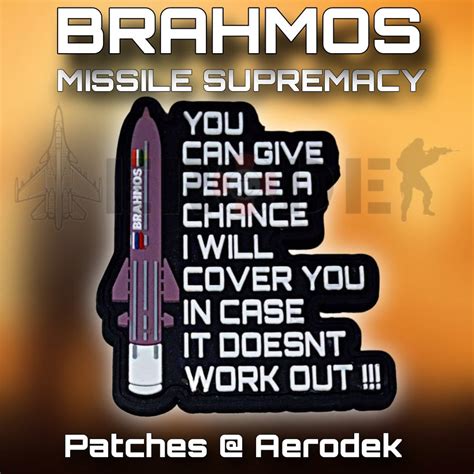 Op Sindoor Brahmos PVC Patch Peace – AERODEK STORE
