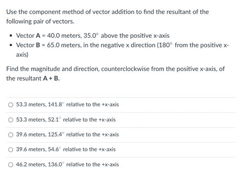 Resultant Vector Using Component Method 的图像结果
