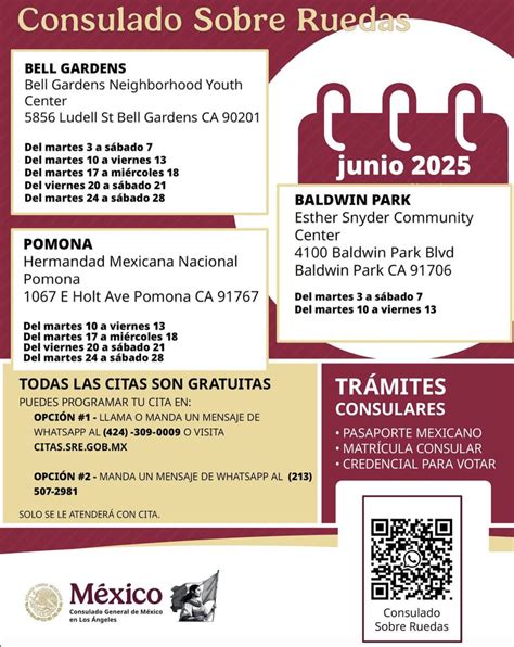 ¿Dónde estará el consulado sobre ruedas en junio de 2025?