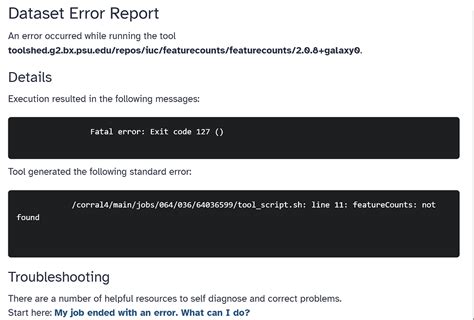 Image result for Fatal Error Exit Code 1 in Galaxy Annotation
