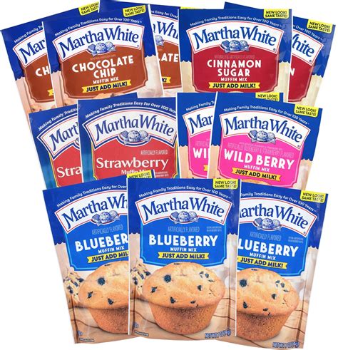 Amazon.com : Martha White Muffin Mix Sampler Variety Pack, Pack of 12 ...