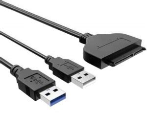 Paruht DUAL USB Male to SATA Adapter Cable 22 pin (7+15) for 2.5 inch ...