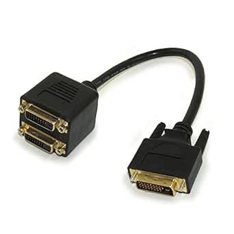 MyCableMart 6inch DVI-D Male to 2 DVI-D Female Splitter (Mirror ...
