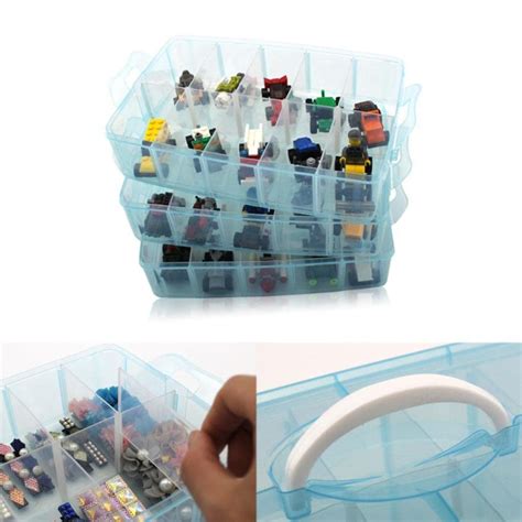 Adjustable Compartments 3 Layers Large Plastic Storage Box Dividers ...