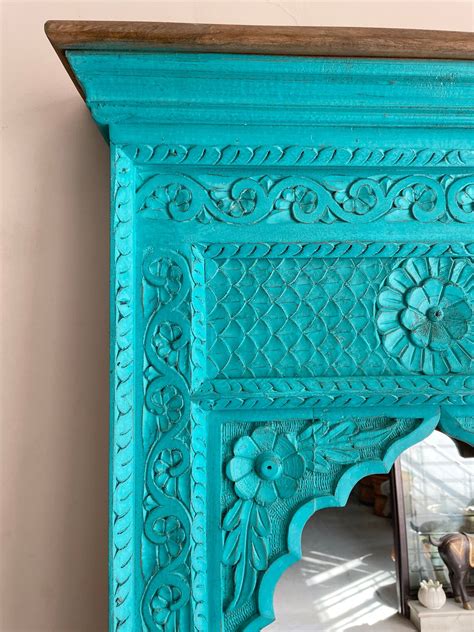 The Royal Jharokha Mirror | Hand-Carved Wooden Masterpiece - J.L.HOME DECOR