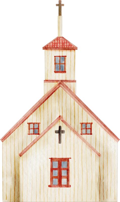 clipart de desenhos animados de construção de igreja em aquarela ...