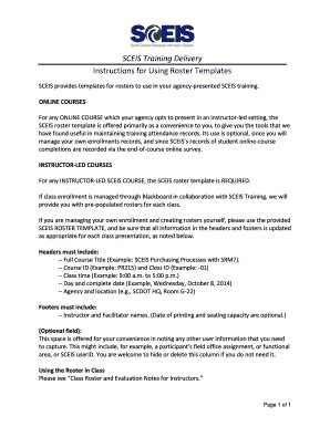 Roster Template Forms - Fillable & Printable Samples for PDF, Word ...