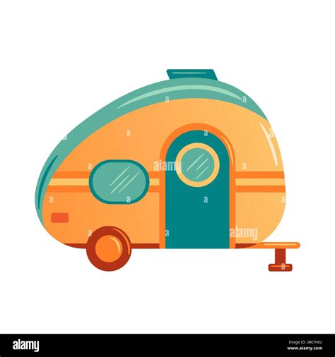 A stylish camper van is depicted in this vector illustration ...