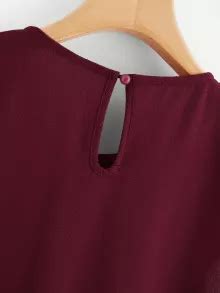 SHEIN LUNE Gathered Neck Curved Hem Blouse | SHEIN USA