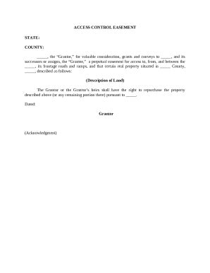 Access Control Easement Doc Template | pdfFiller