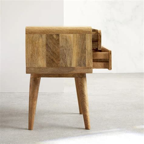 Solid Mango Wood Bedside Table with Natural Finish – J.L.HOME DECOR
