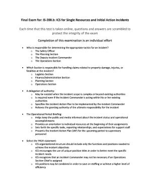 Ics 200 Answers - Fill Online, Printable, Fillable, Blank | pdfFiller
