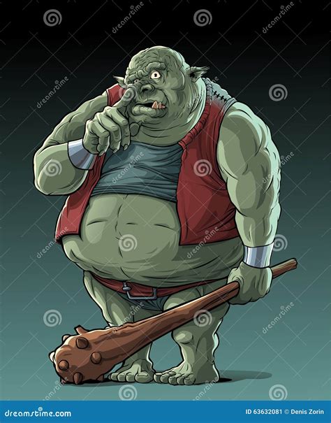 Big fat troll in forest stock illustration. Illustration of fantasy ...