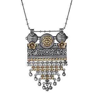 Buy Peora Silver Plated Alloy and Pendant Necklace Set for Women ...