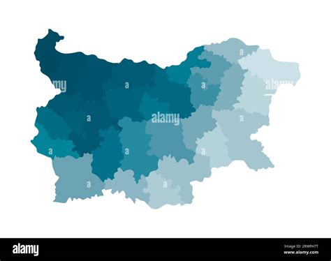 Vector isolated illustration of simplified administrative map of Bulgaria. Borders of the ...