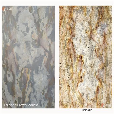 Translucent Stone Veneer- Kalahari Brown Marble – M Cube Spaces