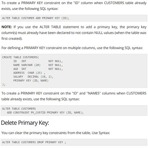 SQL Primary Key and Foreign Key 的图像结果