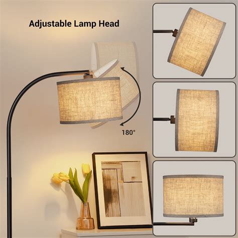 DEWENWILS Modern Black Arched Floor Lamp with Beige Linen India | Ubuy