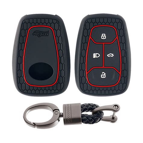 Keycare silicone key cover and keychain fit for : Tata Nexon, Altroz,