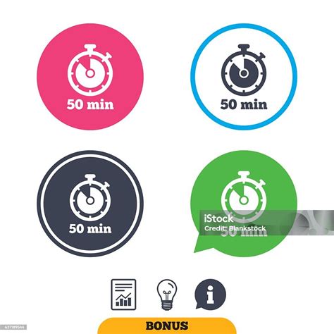 Timer Sign Icon 50 Minutes Stopwatch Symbol Stock Illustration ...