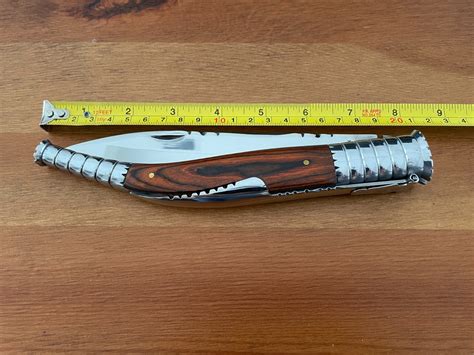 6.3 in. Estilete Spanish Navaja Folding Knife Red Wood Stamina Handle ...