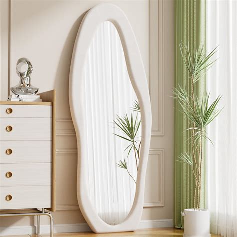 Amazon.com: ZMYCZ Wavy Floor Mirror, Irregular Full Length Mirror, 63 ...