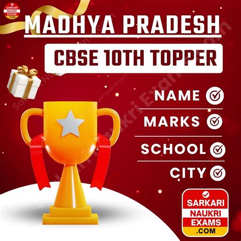 Madhya Pradesh (MP) - CBSE 10th Topper List 2024 (District Wise)
