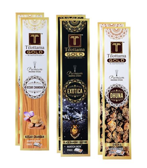 Tilottama Gold 3 in 1 Premium Incense Sticks | Total 600 GM - 3 x 200 ...
