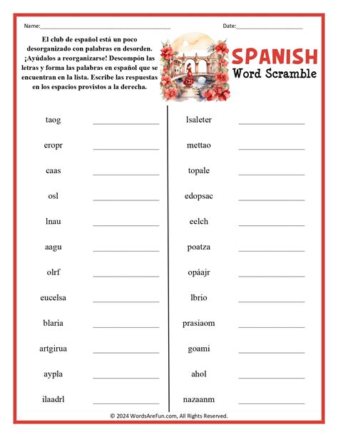 Spanish Word Scrambles