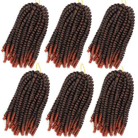 Buy 6 Packs Spring Twist Crochet Ombre Hair 8 Inch Bomb Twist Crochet ...