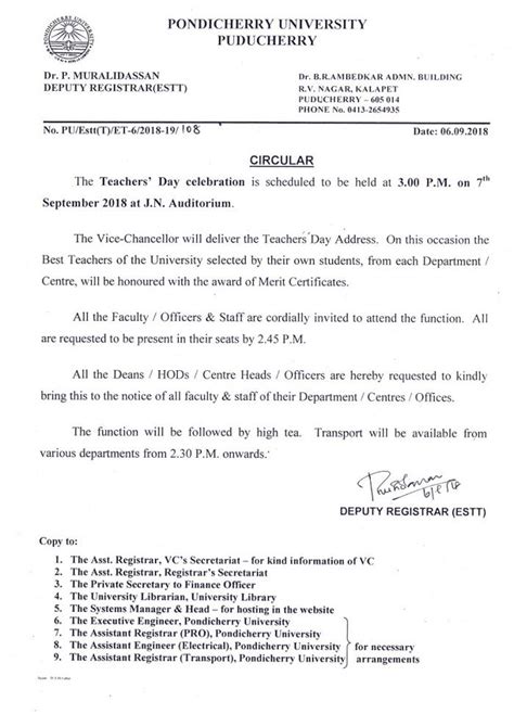 Teacher’s Day Celebration on 7th September 2018 at 3.00 P.M ...