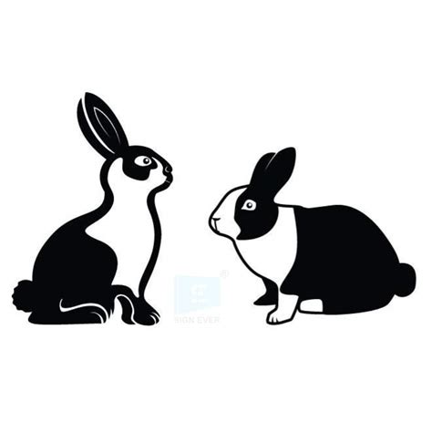 SIGN EVER Two Rabbits Sticker Decals for Car and Sides Auto Hood Bumper ...