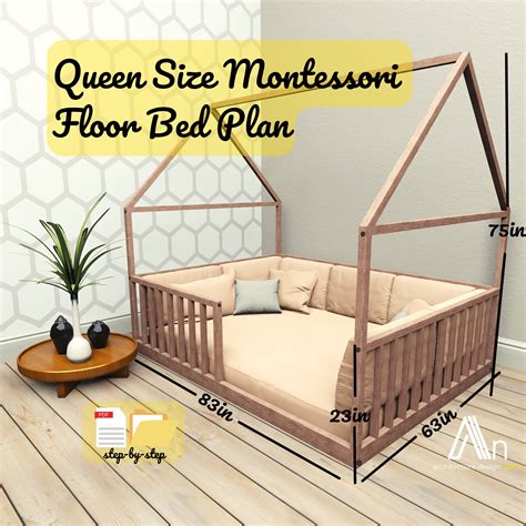 Queen Size Montessori Floor Bed Build Plan: DIY Woodworking (PDF) - Etsy