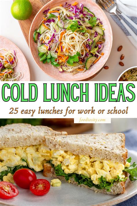 25 Cold Lunch Ideas - Easy Meal Ideas For Work & School - Foodiosity