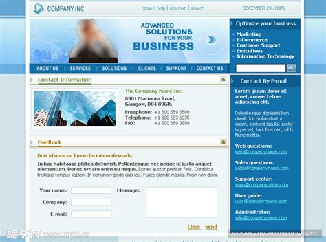 公司在线留言页面网站模版设计图__英文模板_ web界面设计_设计图库_昵图网nipic.com