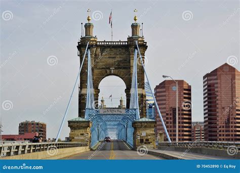 The John a. Roebling Suspension Bridge in Cincinnati, Ohio Editorial ...