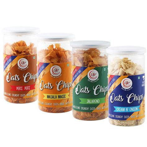 Life Oats Chips - Combo Cream n Onion | Jalapeno | Masala Magic | Peri ...