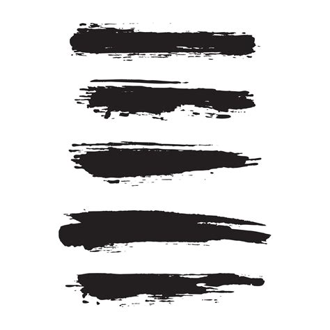 Hand drawn abstract black paint brush strokes collection 12953503 ...