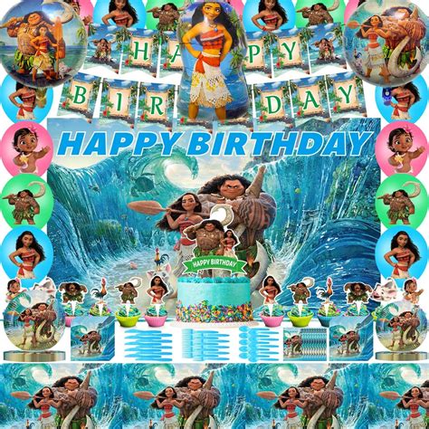 Buy DOCVEN Moana Birthday Party Supplies, Birthday Party Decorations ...