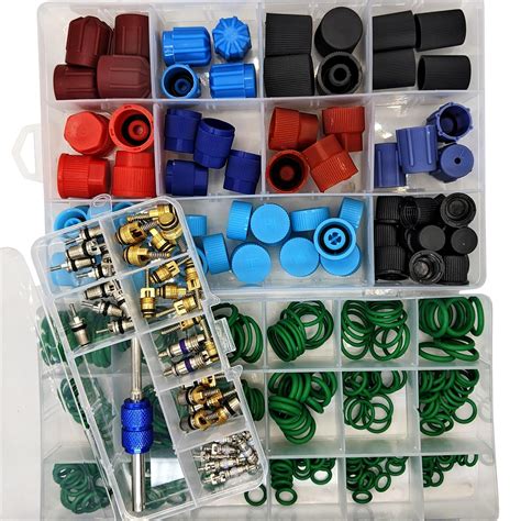 Car A/C Valve Core, O-Ring & Cap Kit | Air Valve Dust Cover Set (1) AC ...