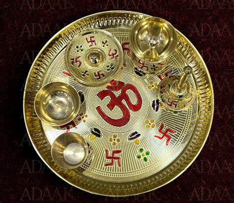 SuvarnaSet Brass Pooja Thali – Complete Ritual Ensemble by Adaak – ADAAK