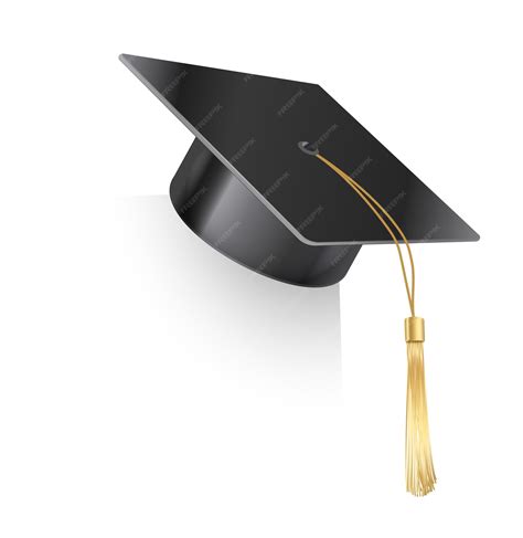 Premium Vector | Vector realistic mortar board hat with golden tassel ...