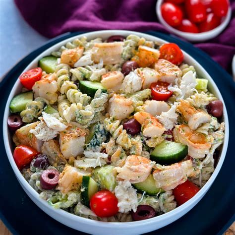 Seafood Pasta Salad with Shrimp and Crab - Simple Seafood Recipes