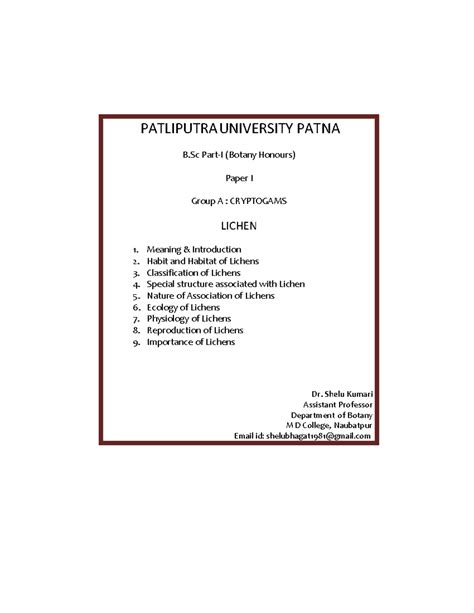 Lichens - kindly go through it - PATLIPUTRAUNIVERSITY PATNA B Part-I ...