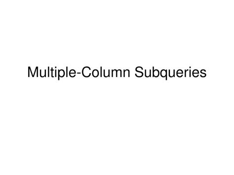 Image result for Subquery Multiple Columns