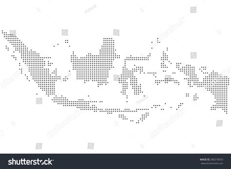 Detailed Black White Dotted Indonesia Map Stock Vector (Royalty Free) 280218353 | Shutterstock