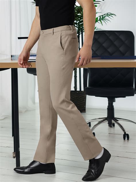 Buy Beige 4-Way Stretch Slim Fit Trousers | Subtract