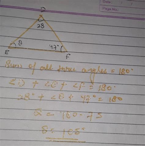 What is the measure of AngleDEF? Triangle D E F. Angle D is 28 degrees ...