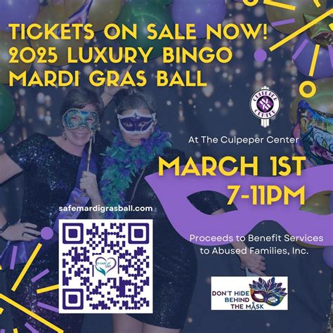 2025 Luxury Bingo Mardi Gras Ball, Culpeper Center & Suites, 1 March ...