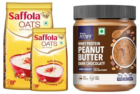 Saffola Oats | Rolled Oats | Delicious Creamy Oats | 1Kg with 400g Free ...